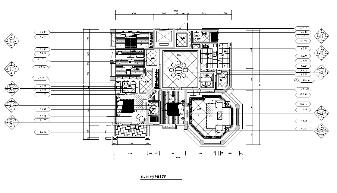 [广东]某欧式风格景观园别墅户型施工图施工图下载【ID:161771149】