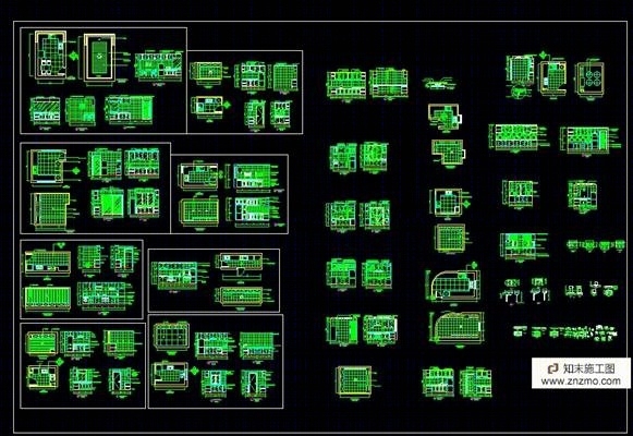 一套包含很多厨房的施工图cad施工图下载【ID:56910594】