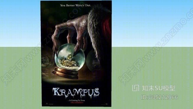 Krampus-一张电影海报27x40双面（无框）SU模型下载【ID:835212066】
