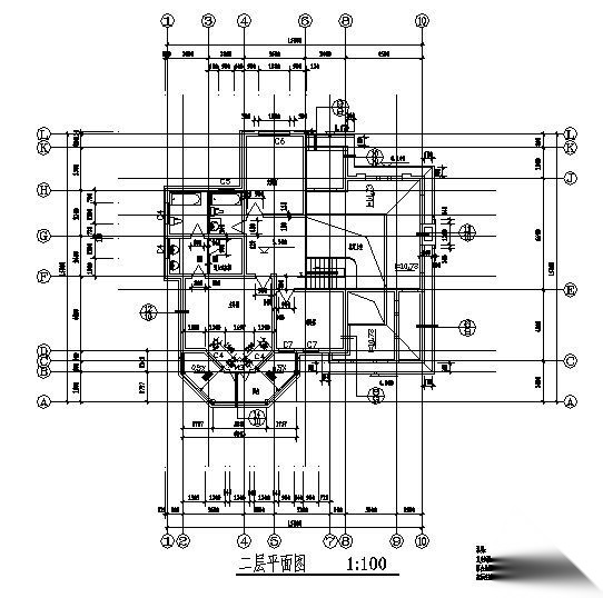 某二层小别墅建筑方案图cad施工图下载【ID:149921157】