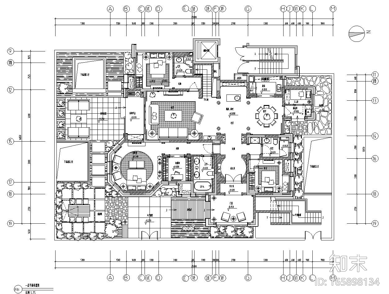 [安徽]合肥华地紫园101户型样板房室内手工图设计（保护...施工图下载【ID:165898134】