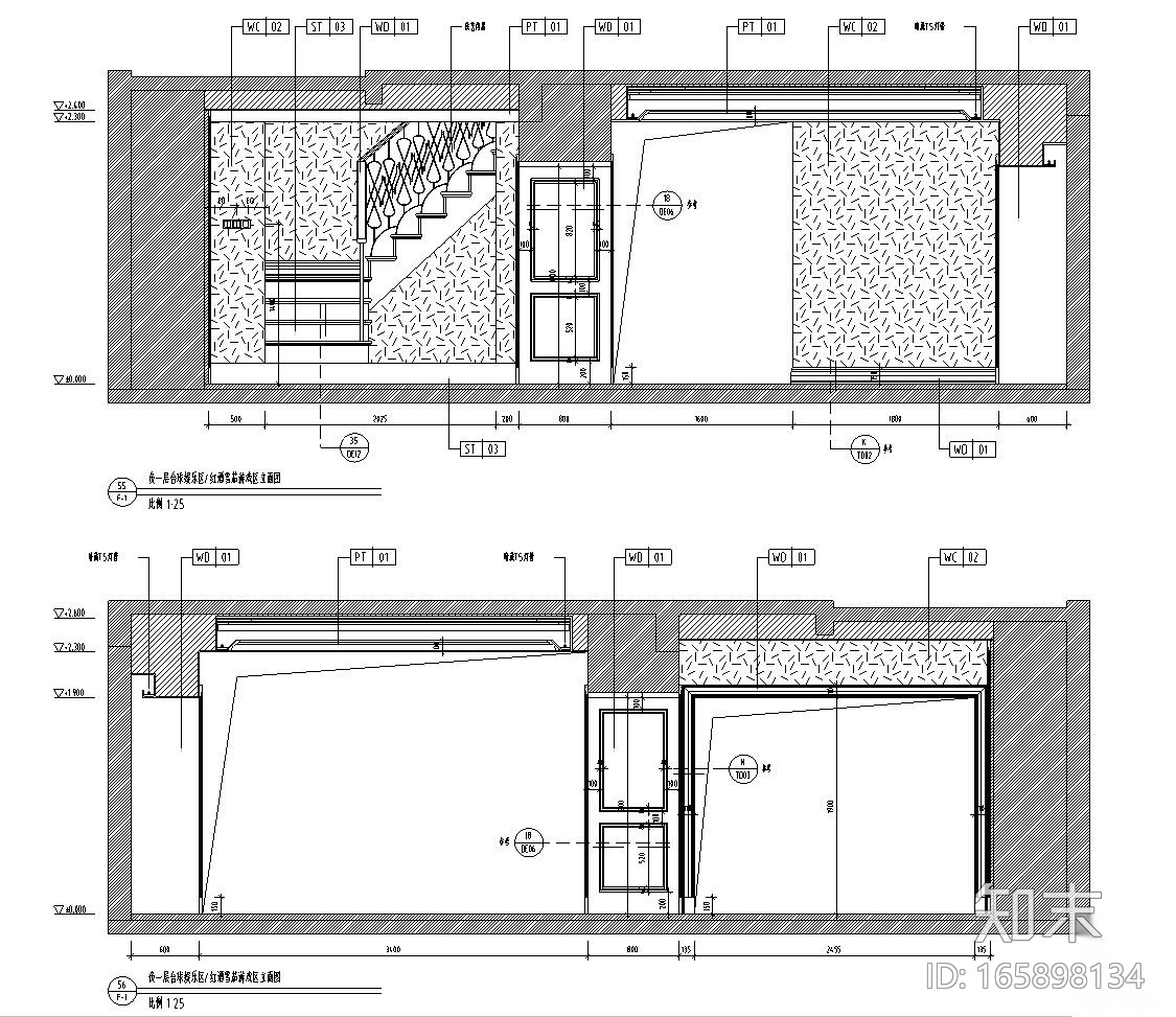 [安徽]合肥华地紫园101户型样板房室内手工图设计（保护...施工图下载【ID:165898134】