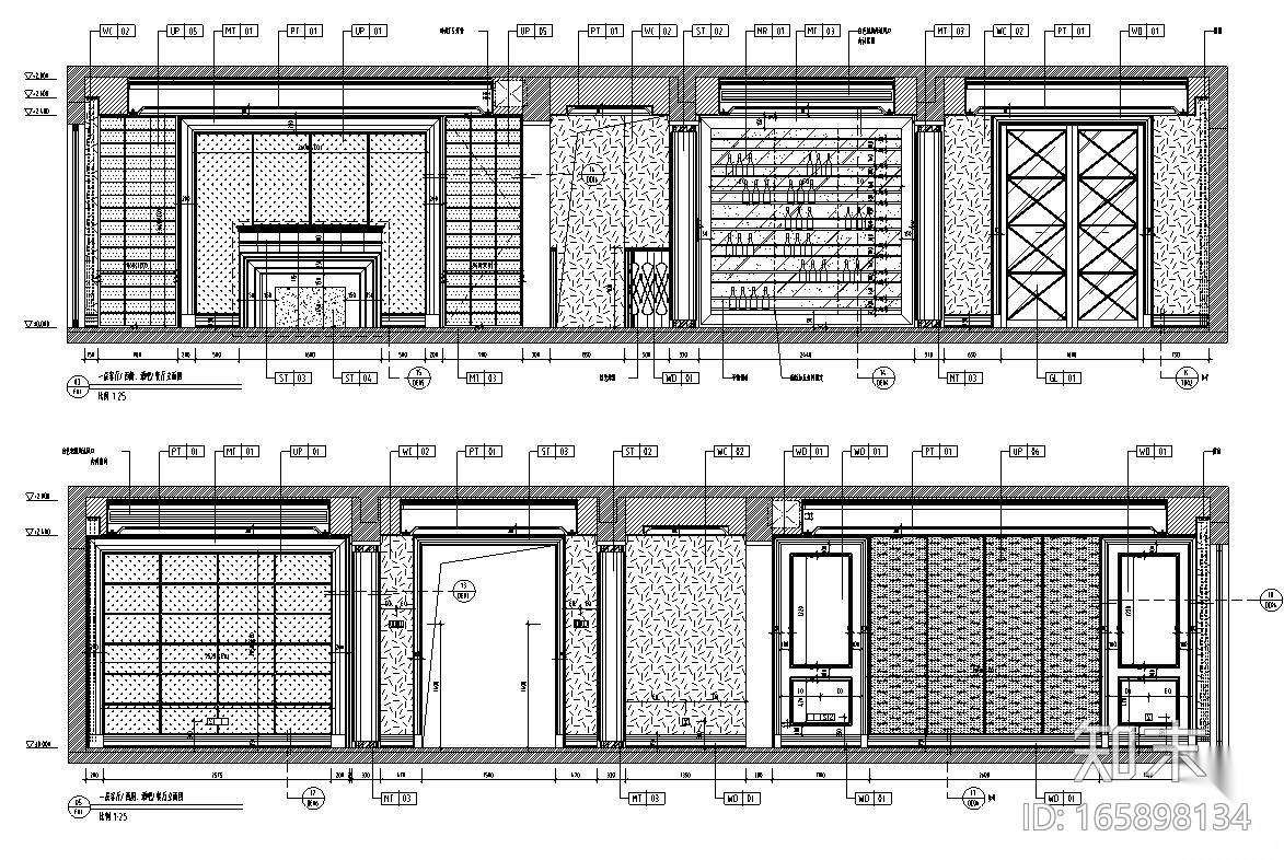 [安徽]合肥华地紫园101户型样板房室内手工图设计（保护...施工图下载【ID:165898134】