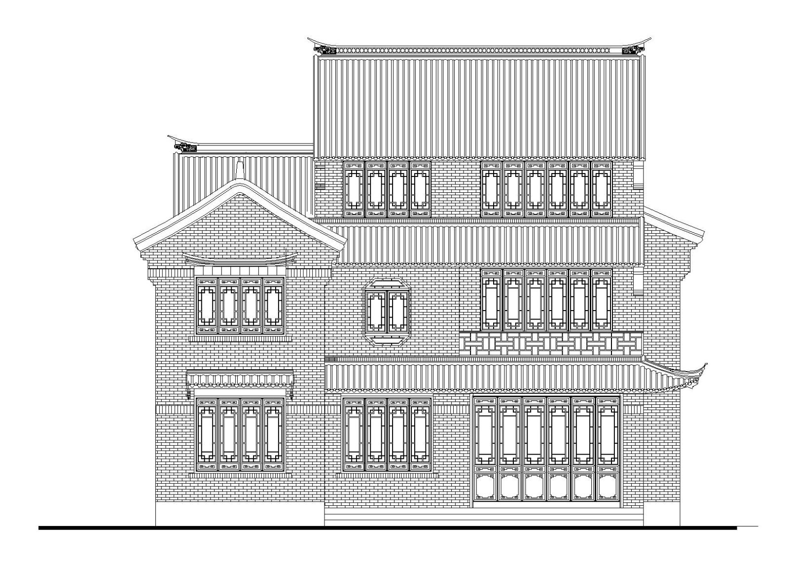 淮安河下古镇别墅区建筑施工图cad施工图下载【ID:149889190】