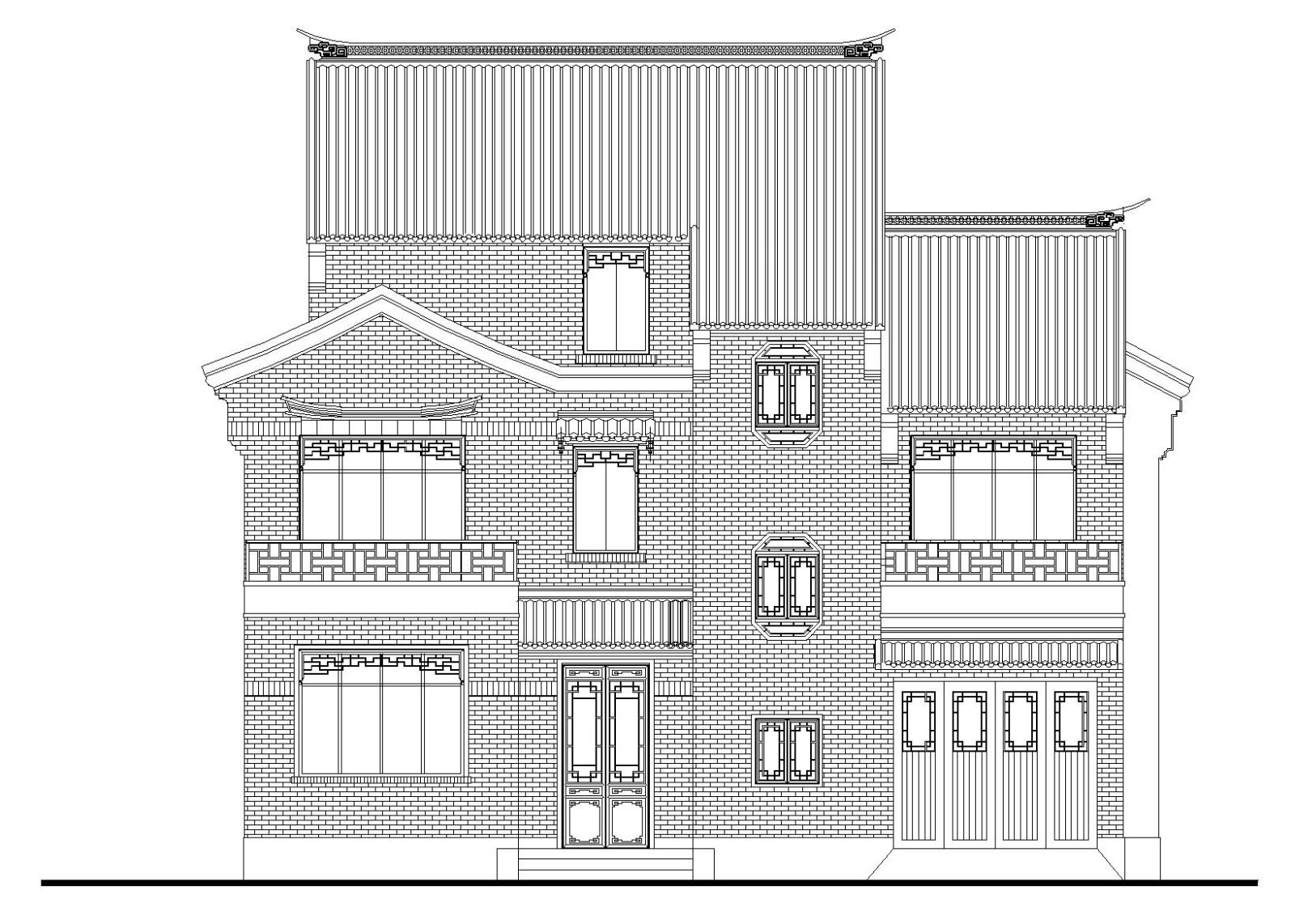 淮安河下古镇别墅区建筑施工图cad施工图下载【ID:149889190】