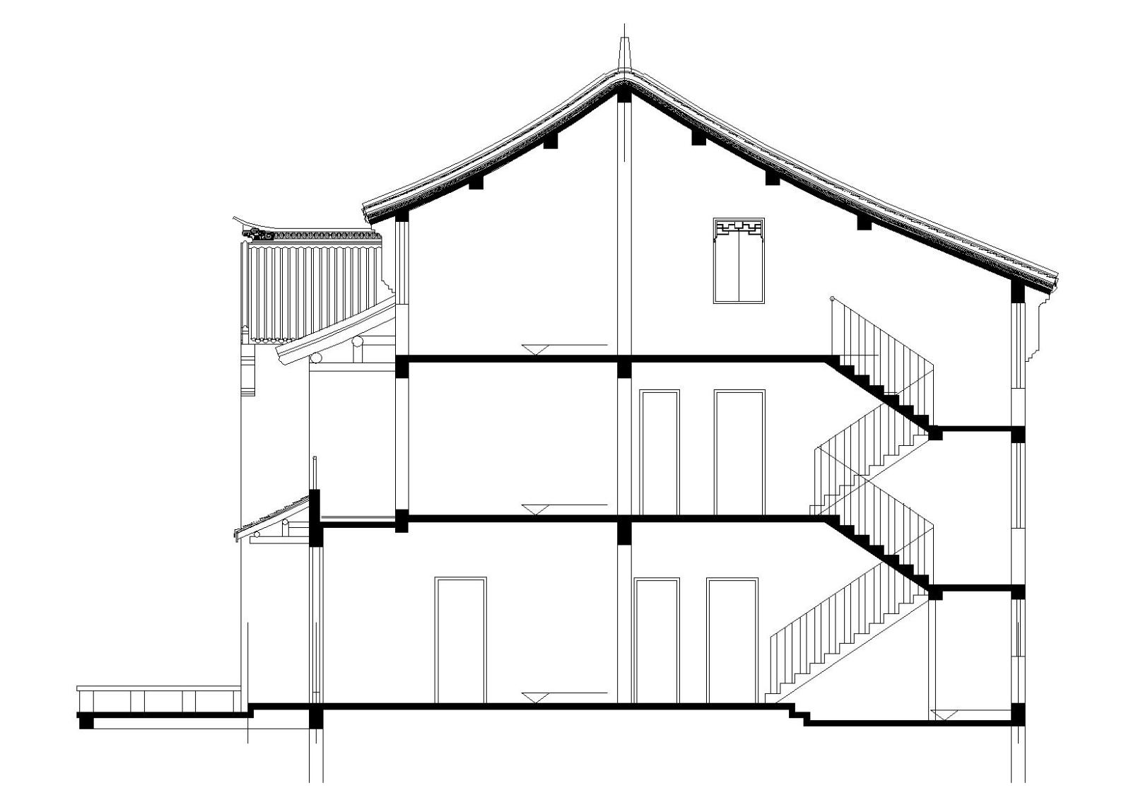 淮安河下古镇别墅区建筑施工图cad施工图下载【ID:149889190】