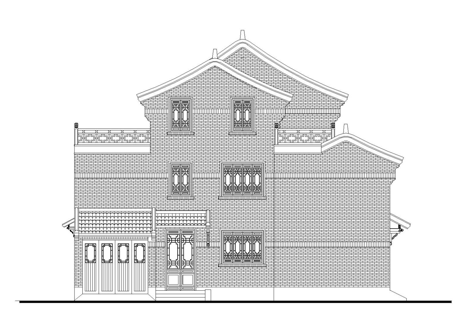 淮安河下古镇别墅区建筑施工图cad施工图下载【ID:149889190】