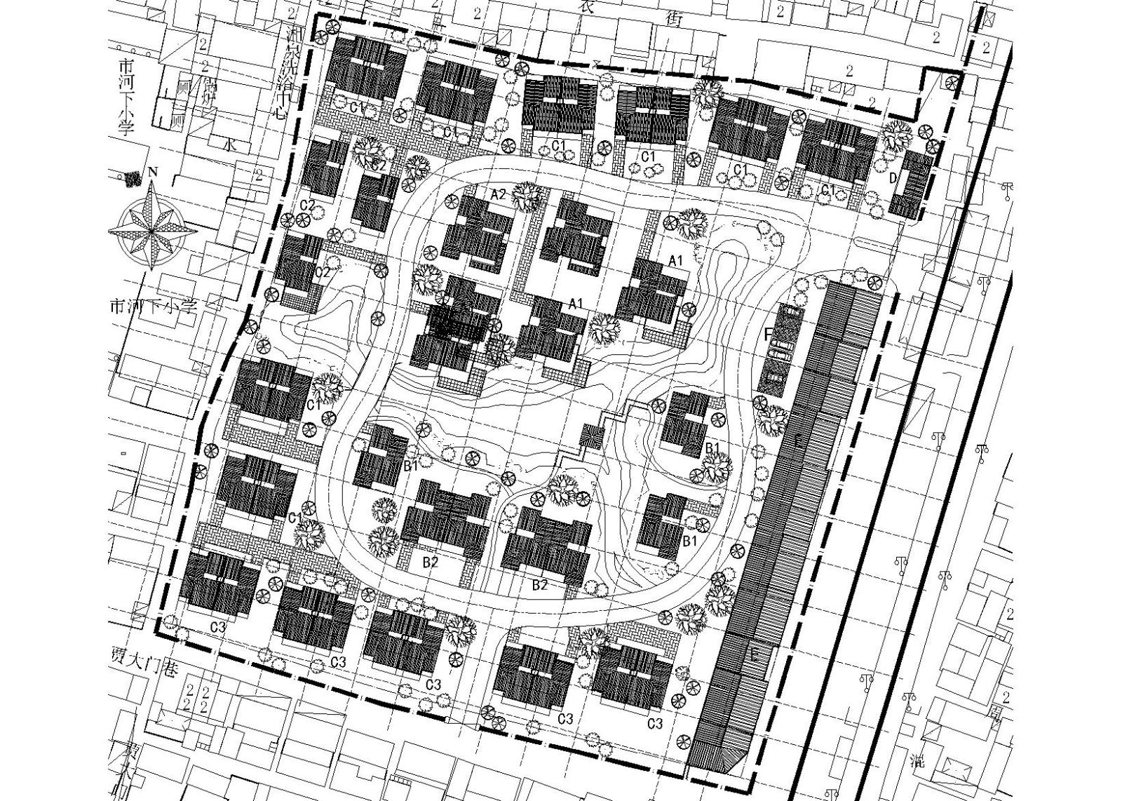 淮安河下古镇别墅区建筑施工图cad施工图下载【ID:149889190】