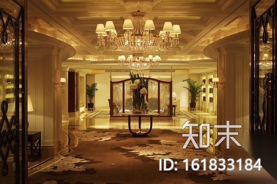 某公司豪华会所大堂室内装修图（含实景）cad施工图下载【ID:161833184】