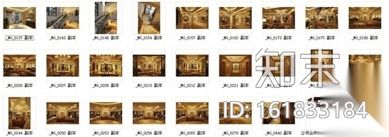 某公司豪华会所大堂室内装修图（含实景）cad施工图下载【ID:161833184】