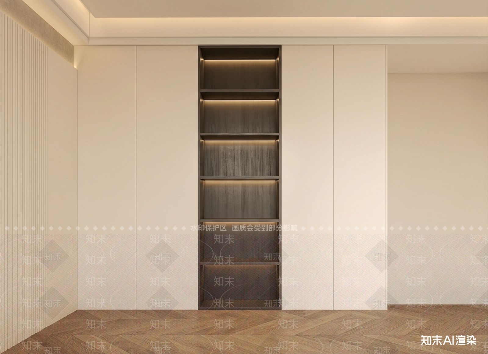嵌入式储物架书房3D模型下载【ID:1227561657】