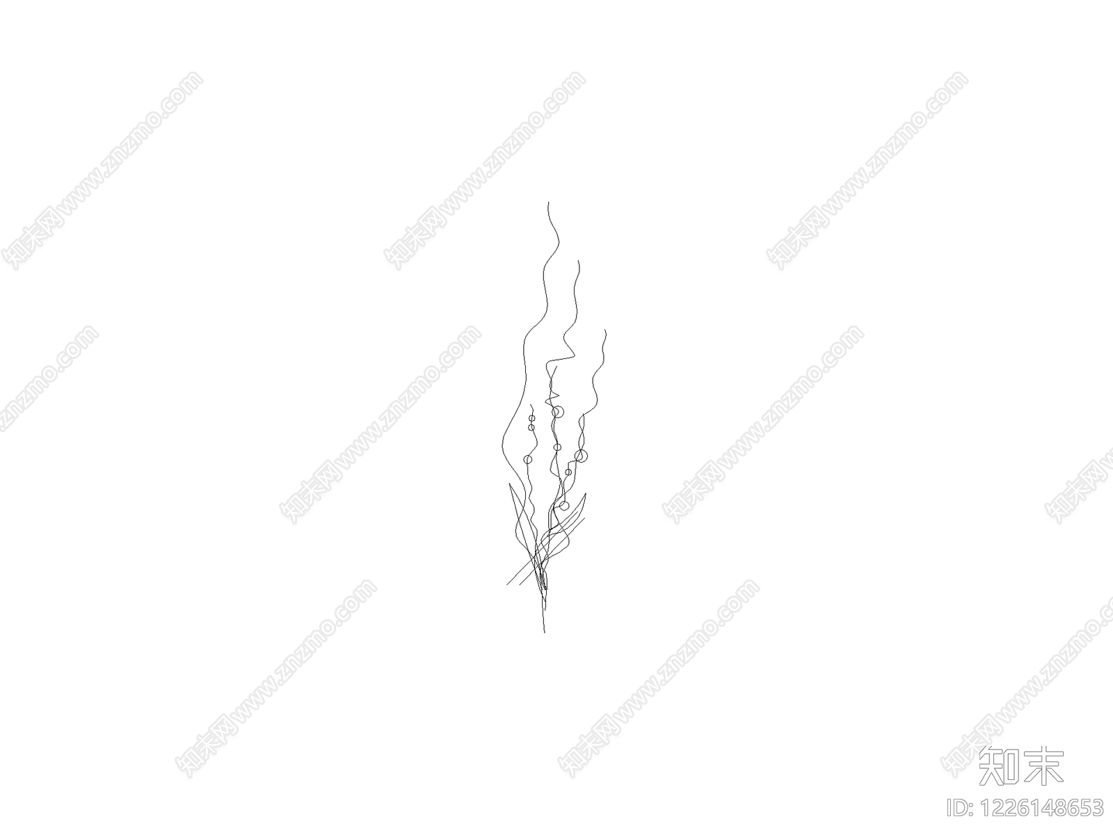 现代,新中式水生植物CAD图纸