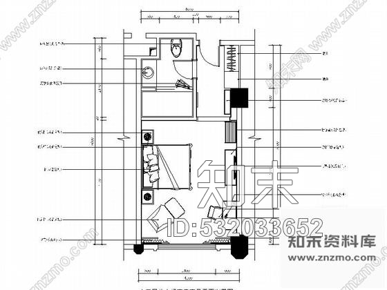 施工图广东酒店欧式客房单人间装修CAD施工图含效果cad施工图下载【ID:532033652】