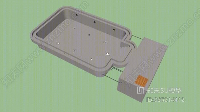 带机舱的游泳池SU模型下载【ID:935214412】