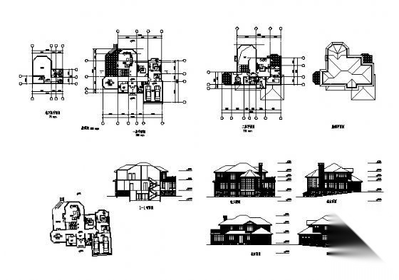 某二层小别墅建筑方案图cad施工图下载【ID:149922175】