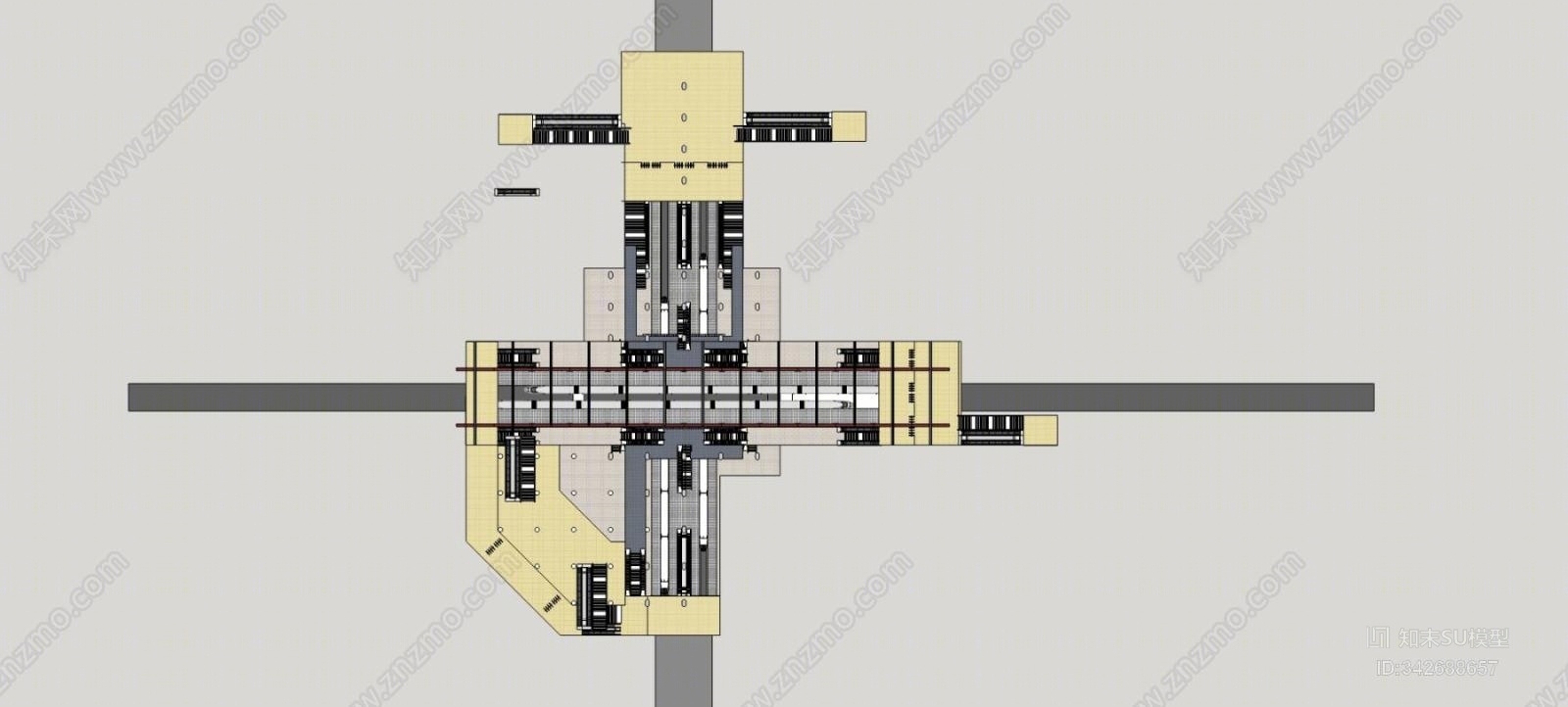 现代地铁站SU模型下载【ID:342688657】