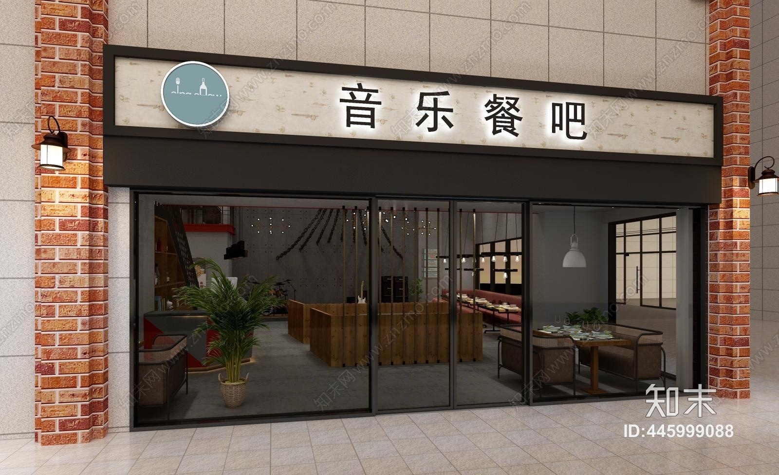 工业风音乐餐吧3D模型下载【ID:445999088】