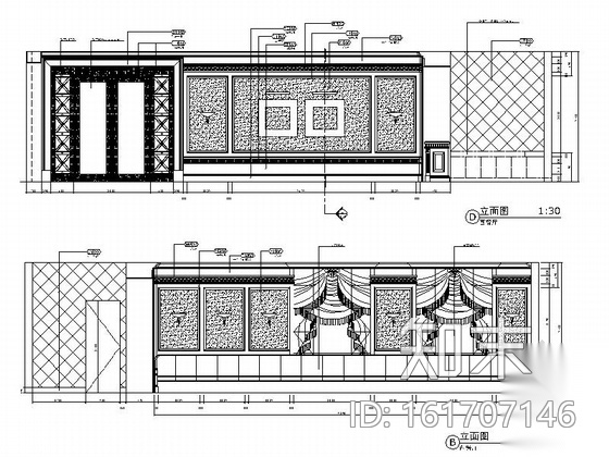 [江苏]精品豪宅社区现代风格售楼部室内装修施工图cad施工图下载【ID:161707146】