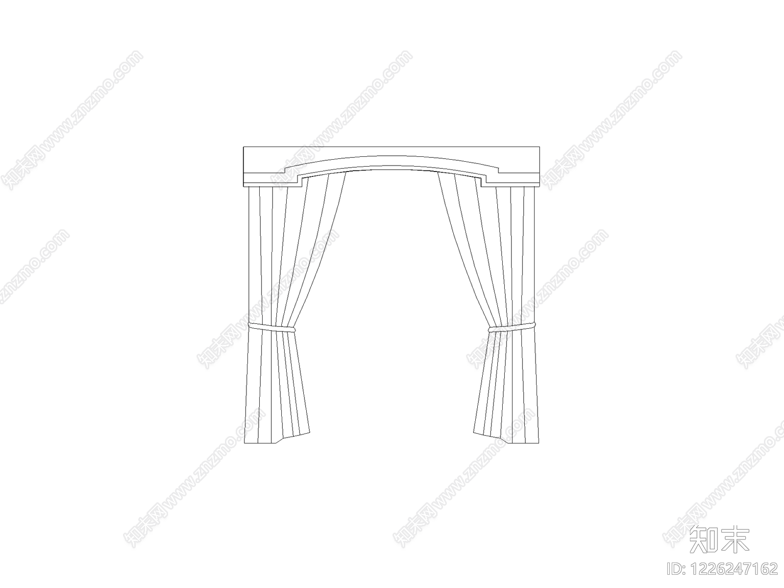 窗帘cad施工图下载【ID:1226247162】