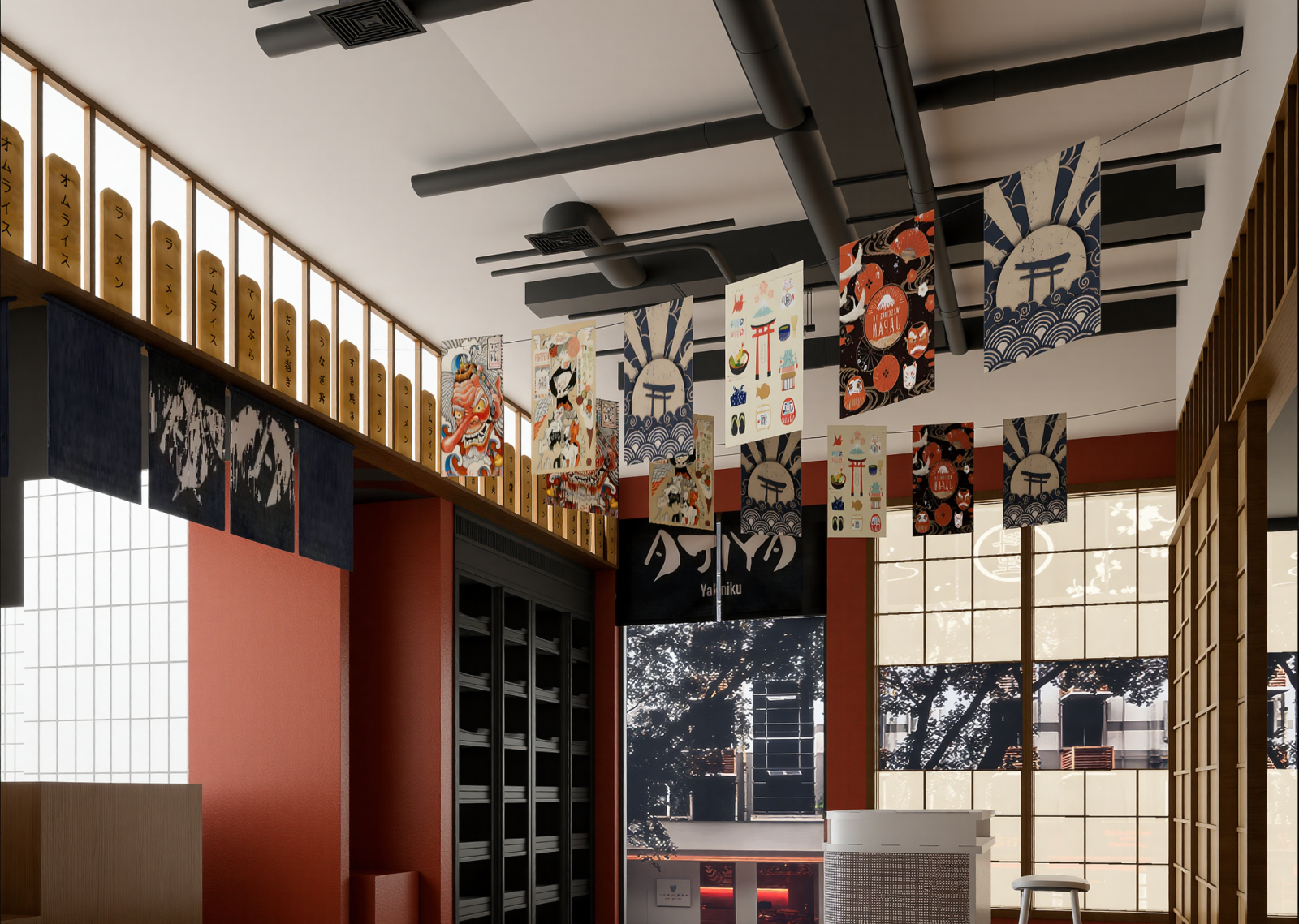 现代日料店3D模型下载【ID:1215038003】