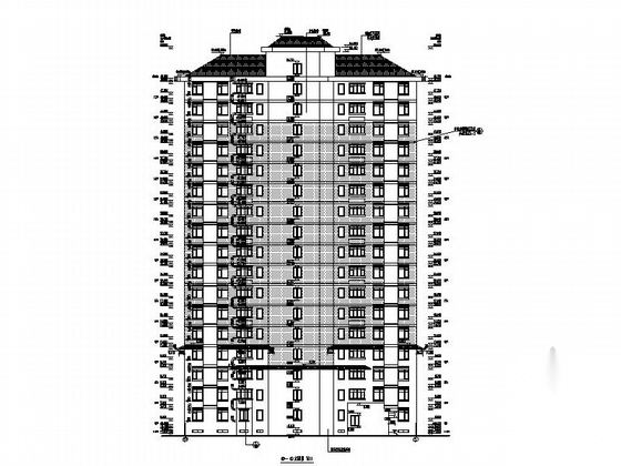 [天津]简欧高层住宅小区建筑施工图cad施工图下载【ID:167216165】