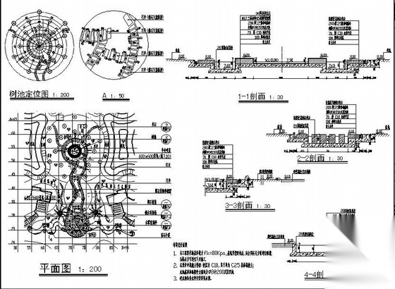 某小区稻草地水景施工图cad施工图下载【ID:161105131】