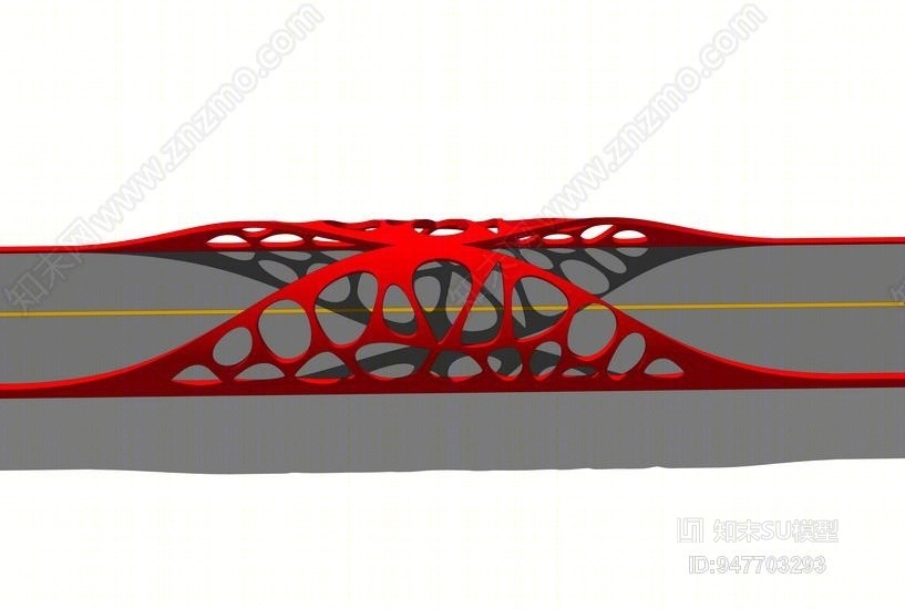 现代造型大桥SU模型下载【ID:947703293】