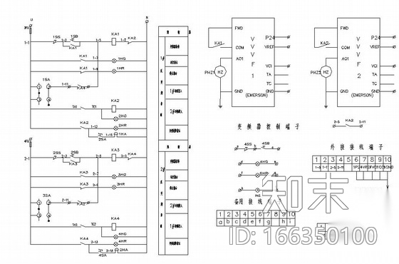 直供换热站132KW循环泵变频控制原理图cad施工图下载【ID:166350100】