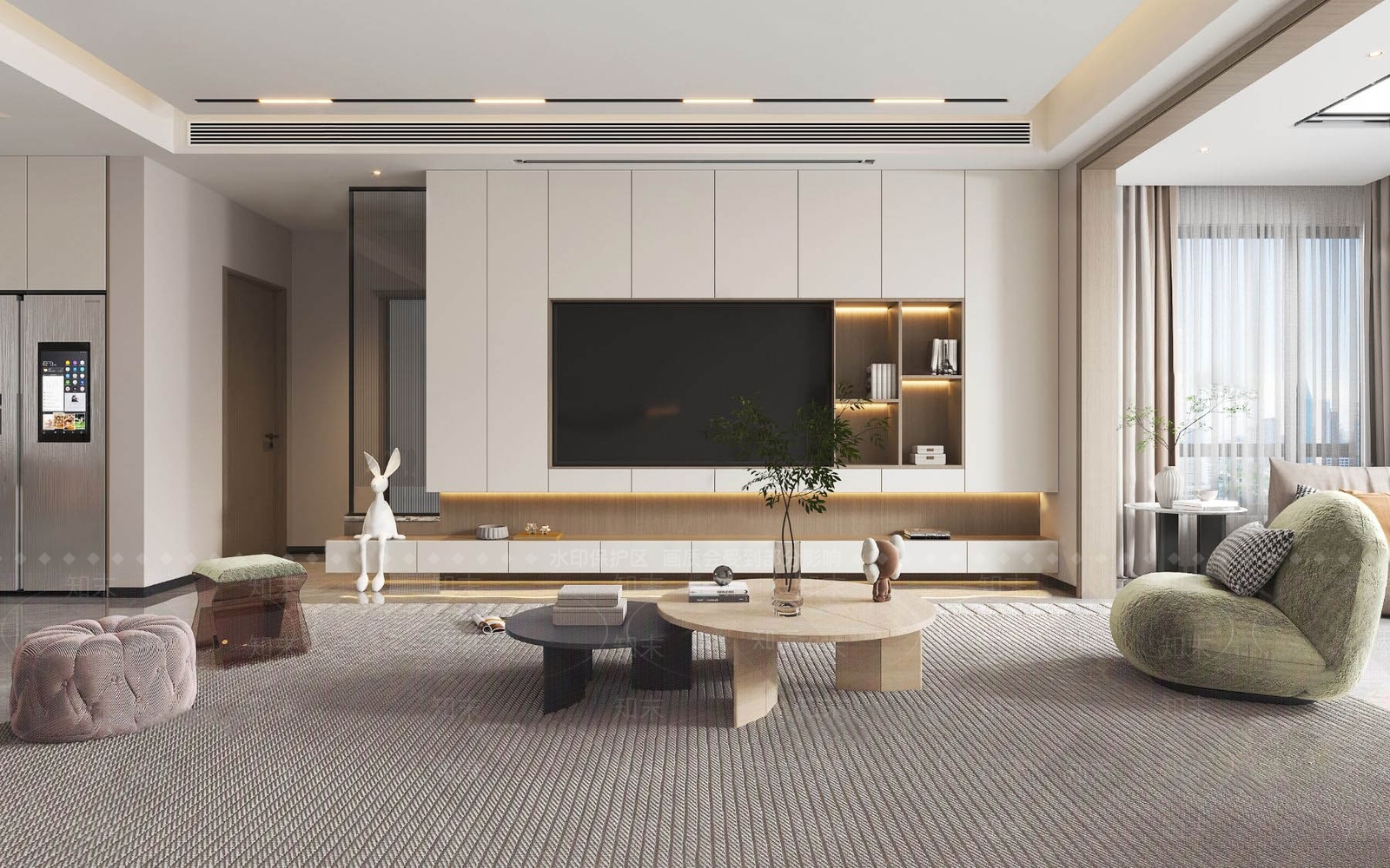 现代客厅3D模型下载【ID:1119444632】