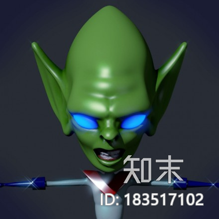 卡通绿色外星人CG模型下载【ID:183517102】