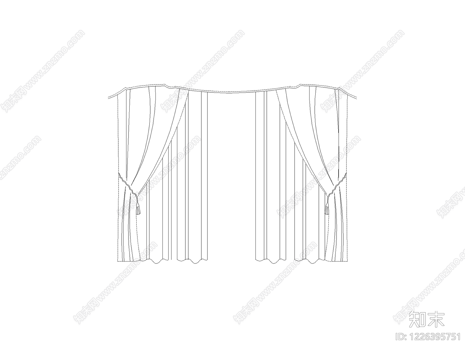 窗帘cad施工图下载【ID:1226395751】