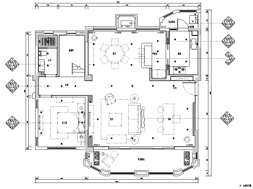 绝代芳华|香堤荣府别墅设计施工图（附效果图）cad施工图下载【ID:161761134】