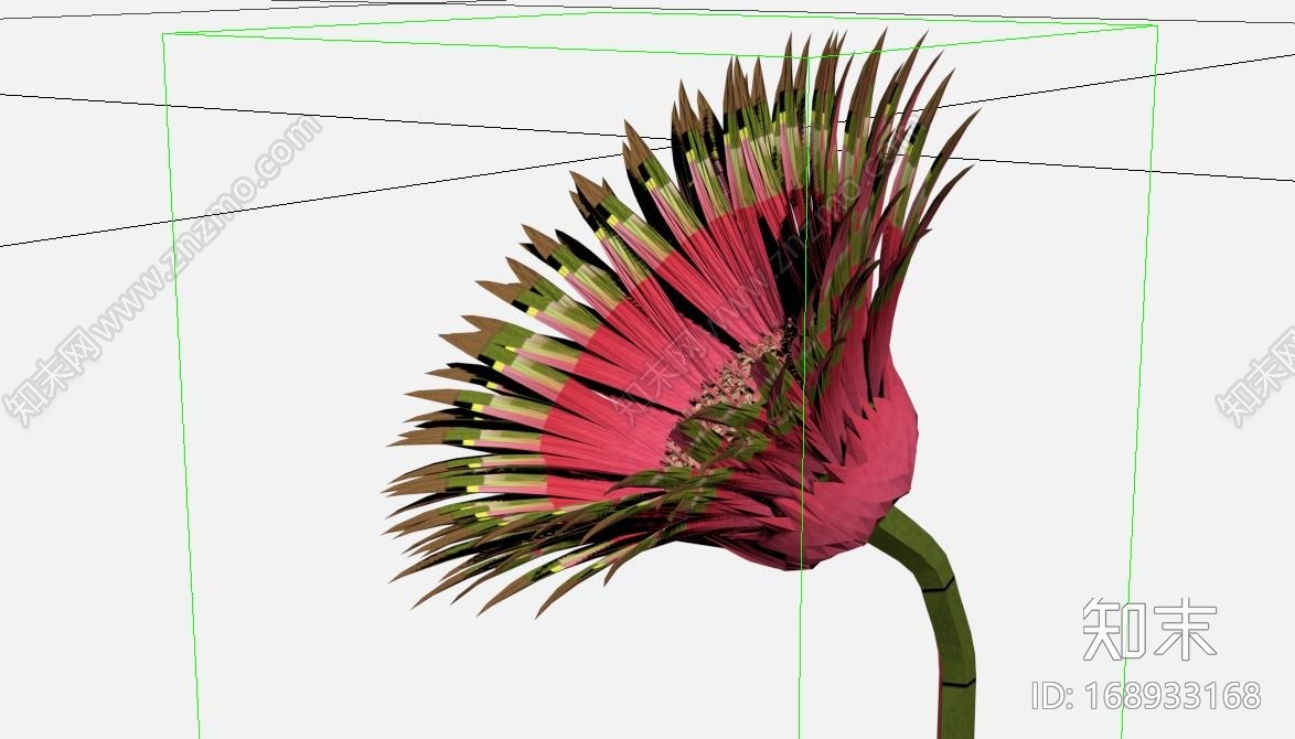 花和几个蝴蝶的模型CG模型下载【ID:168933168】