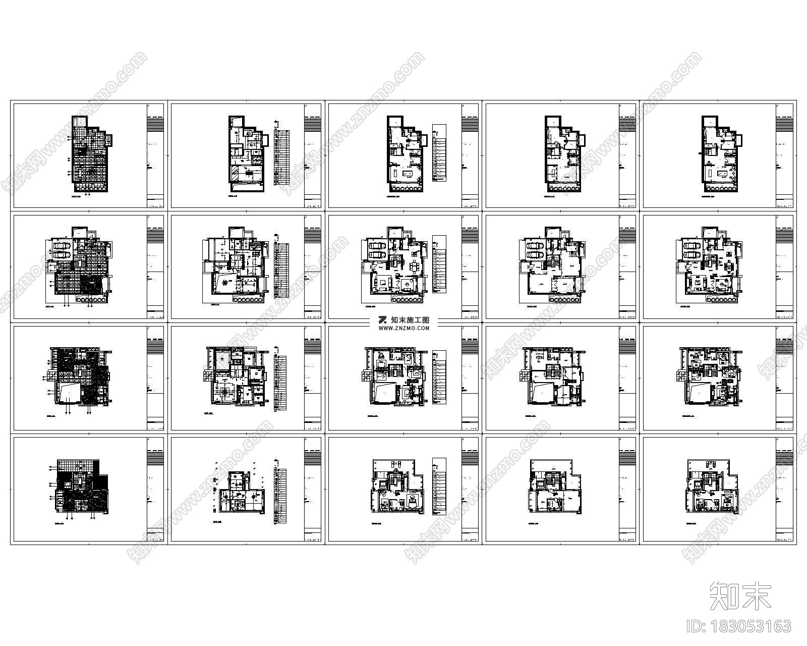 上海湯臣羅山路38河住宅B型別墅CAD施工图套图和实景效果图，别墅CAD建筑图纸下载cad施工图下载【ID:183053163】