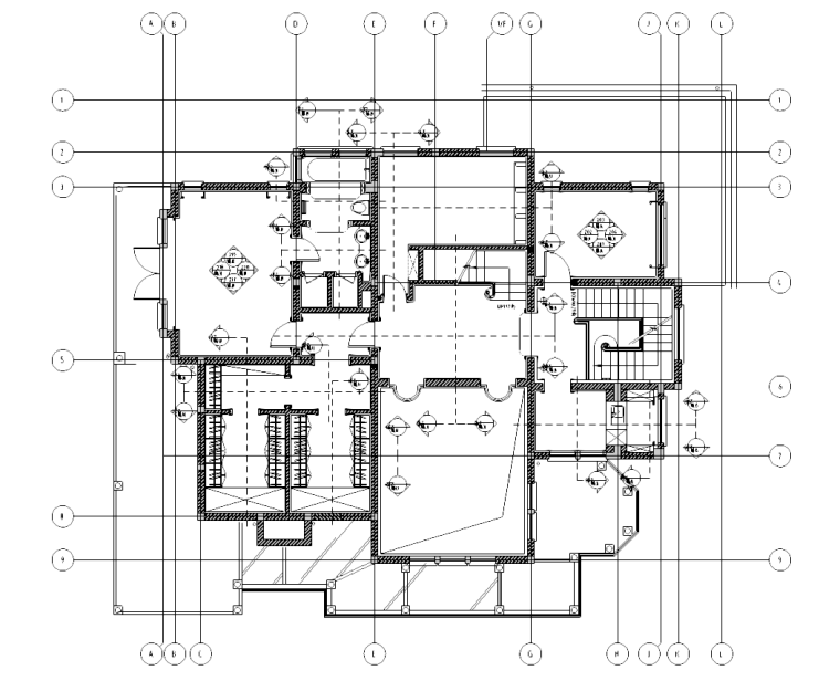 [上海]某欧式三层庄园别墅室内设计施工图cad施工图下载【ID:161775167】