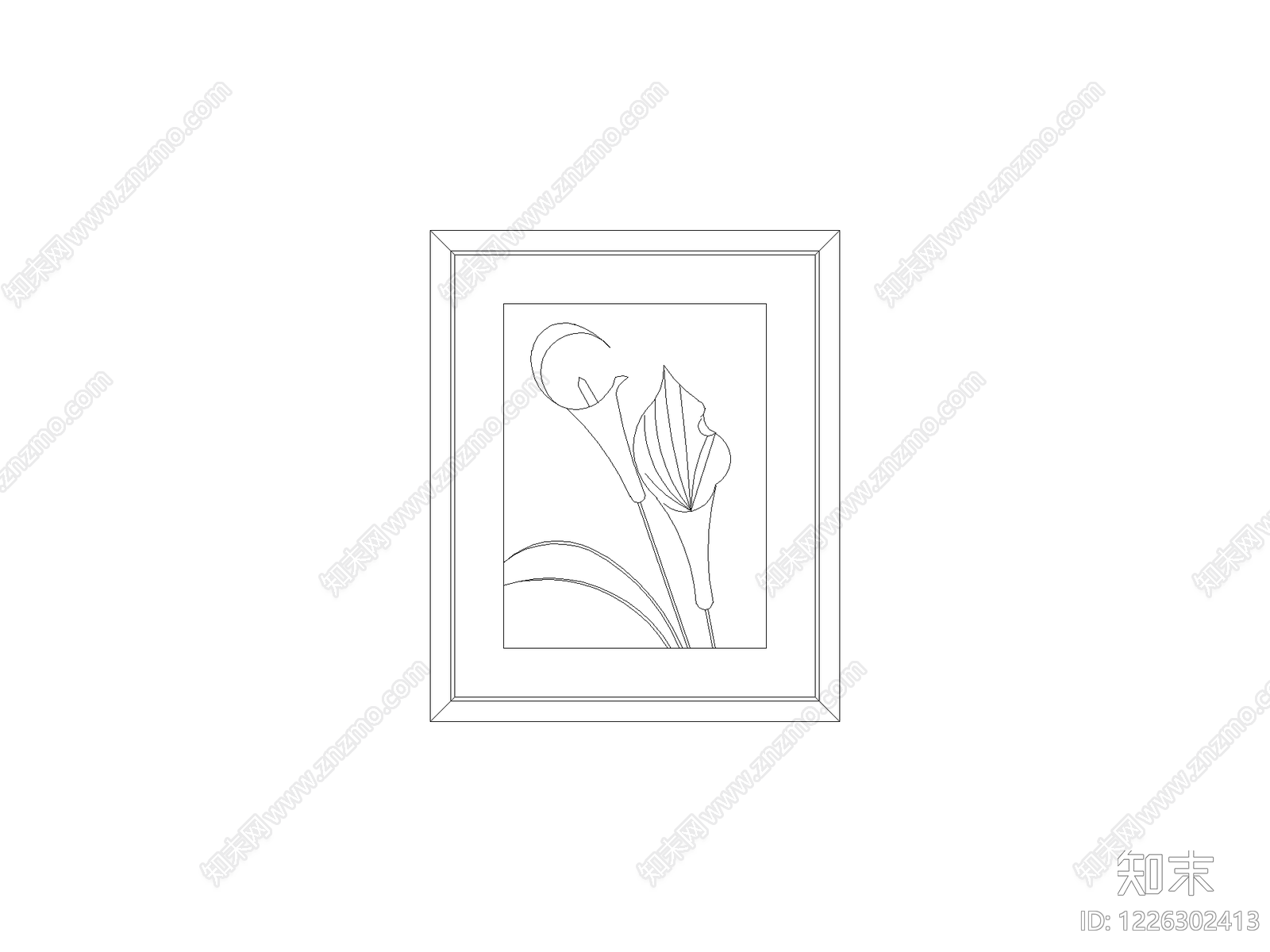 挂画cad施工图下载【ID:1226302413】