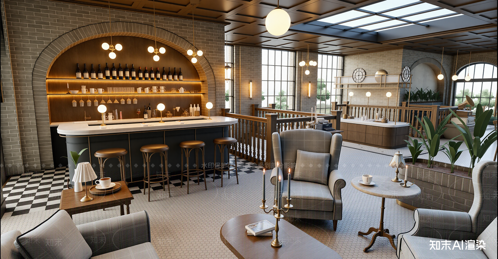 欧式西餐厅SU模型下载【ID:1215955457】