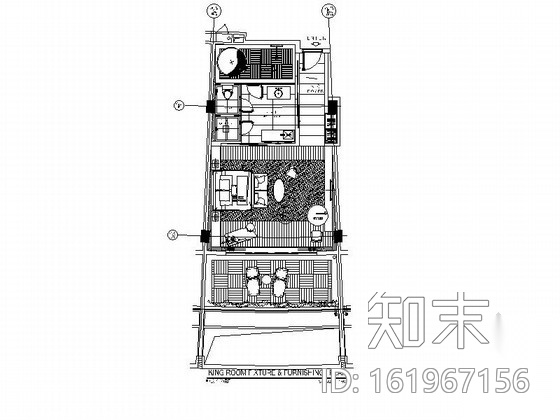 [三亚]某俱乐部酒店单人套房施工图（含效果）cad施工图下载【ID:161967156】