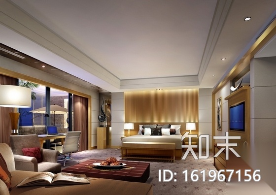 [三亚]某俱乐部酒店单人套房施工图（含效果）cad施工图下载【ID:161967156】