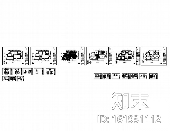 [湖南]三居室装修图cad施工图下载【ID:161931112】