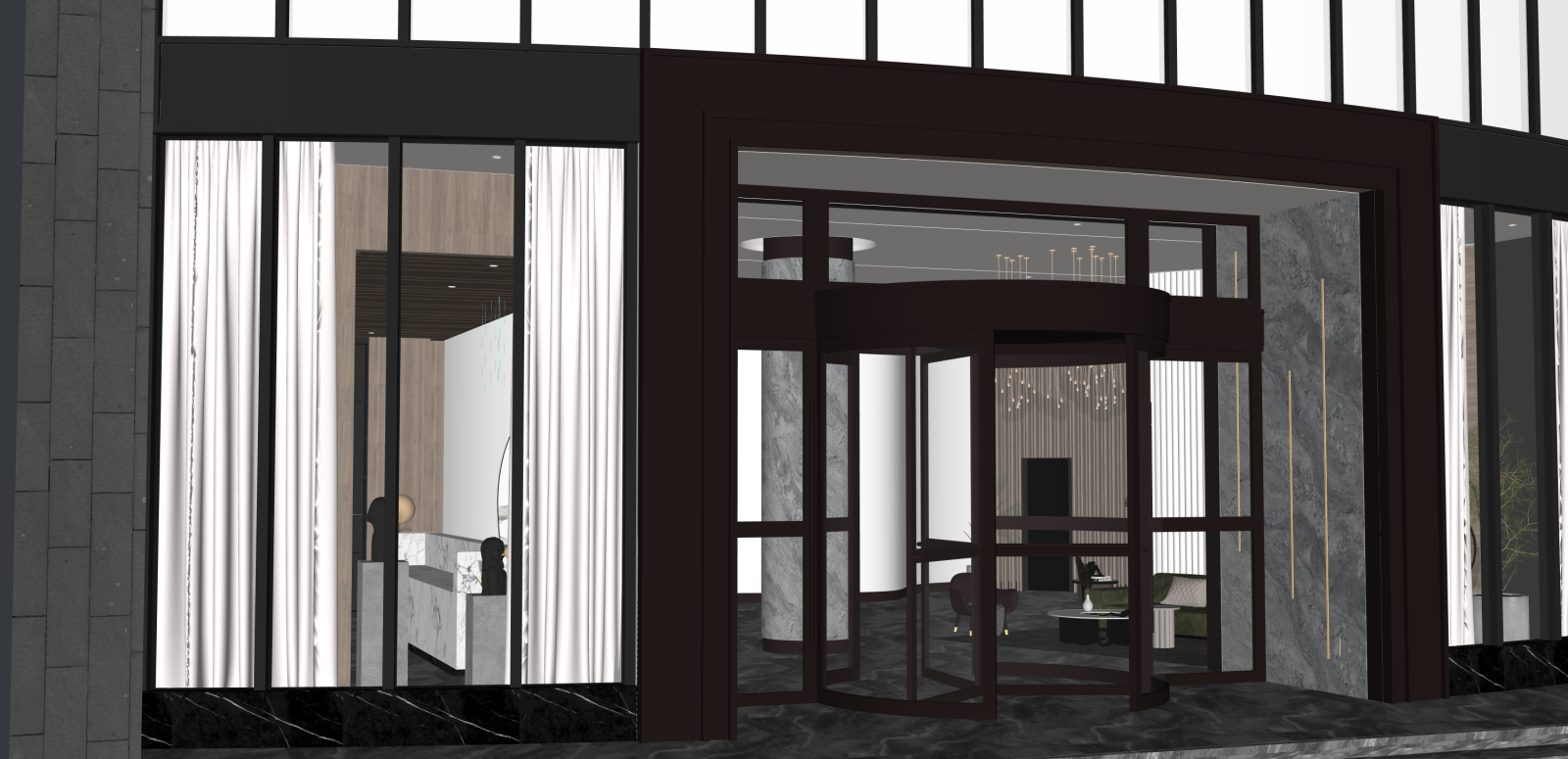 现代酒店大堂SU模型下载【ID:1216054707】