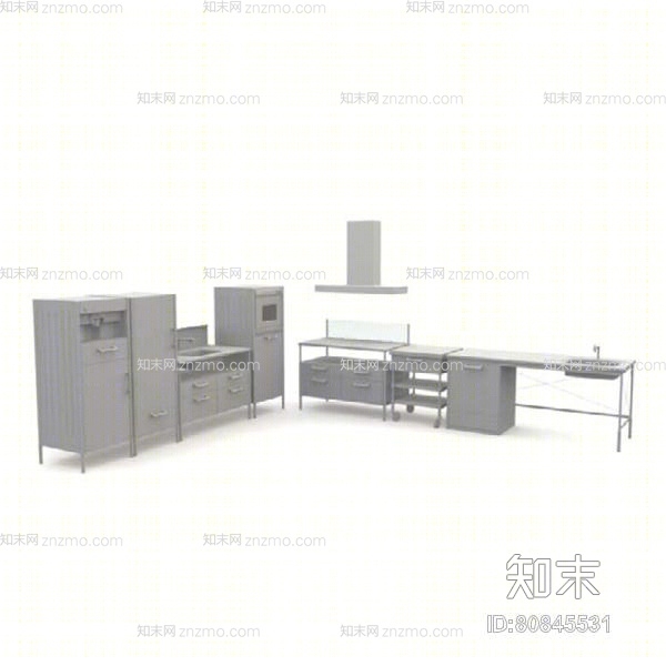 厨房用品组合3D模型下载【ID:80845531】