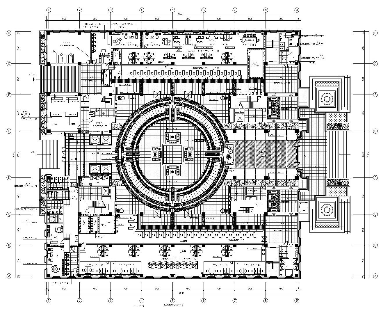 某银行办公大楼内部装修施工竣工图（附效果图）cad施工图下载【ID:160408485】