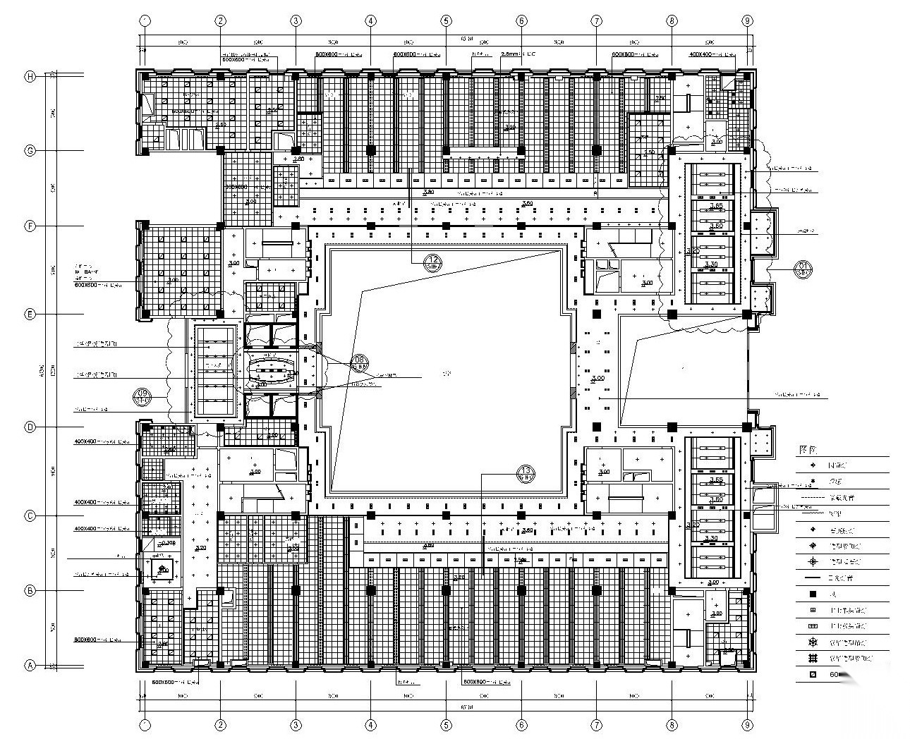 某银行办公大楼内部装修施工竣工图（附效果图）cad施工图下载【ID:160408485】