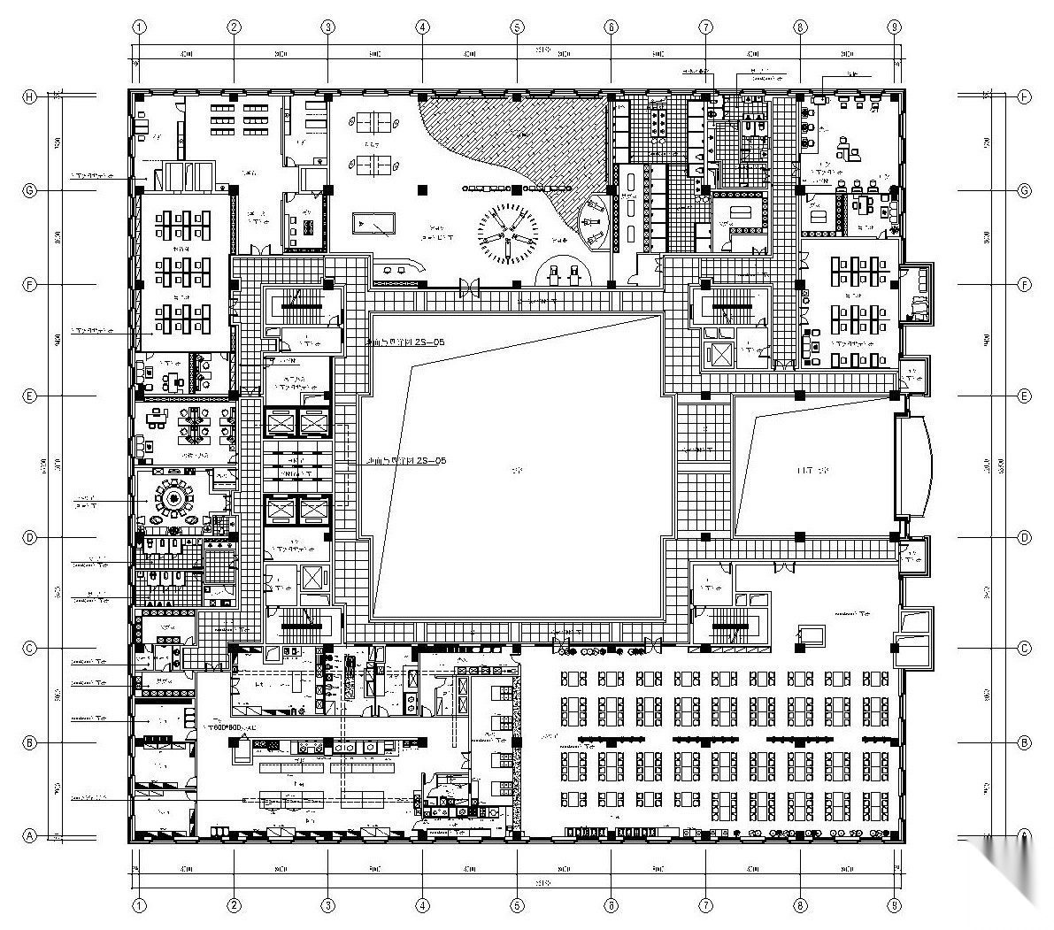 某银行办公大楼内部装修施工竣工图（附效果图）cad施工图下载【ID:160408485】