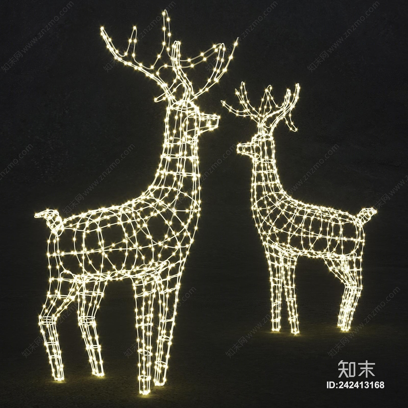 现代小鹿装饰灯3D模型下载【ID:242413168】