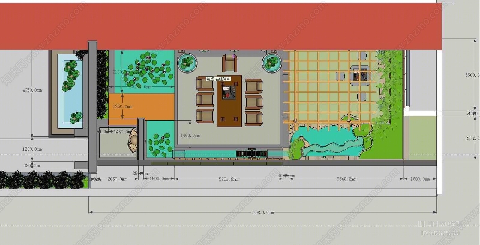 休闲茶社景观SU模型下载【ID:942335330】