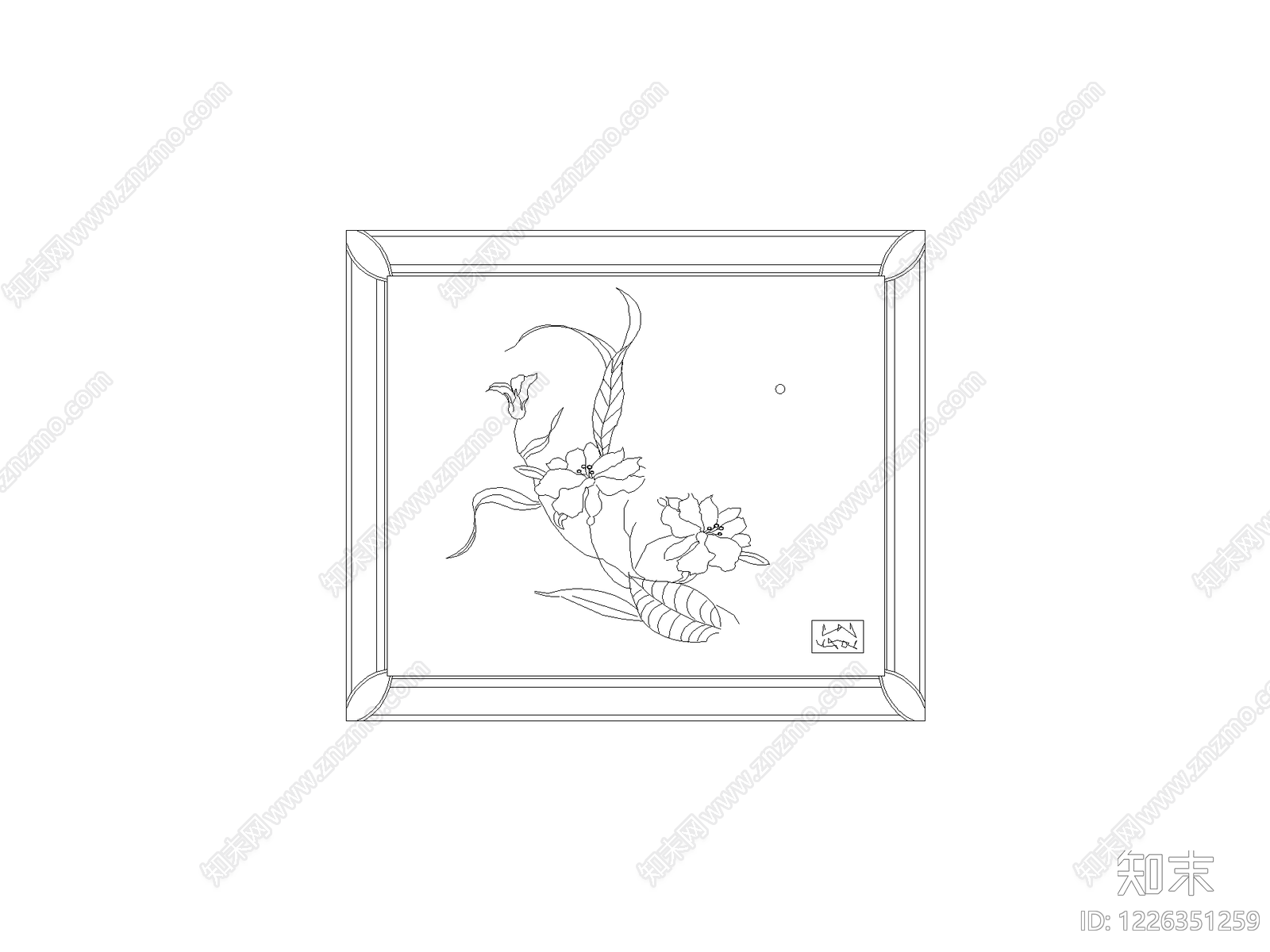 挂画cad施工图下载【ID:1226351259】