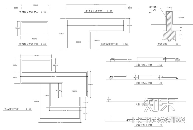 景观小品大样CAD施工图施工图下载【ID:164887183】