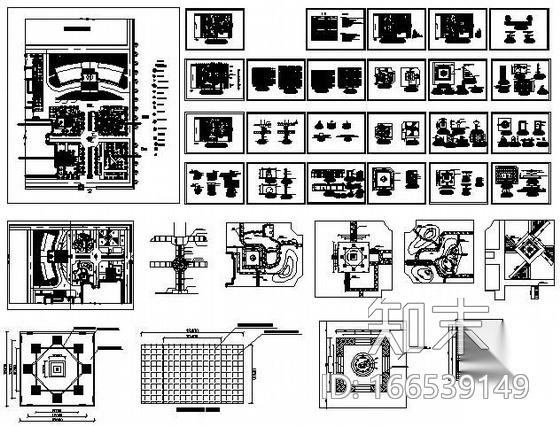 霸州中学图书馆前绿地景观施工图全套cad施工图下载【ID:166539149】
